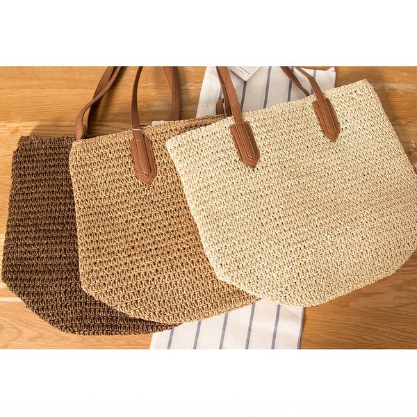 

new mori series women's casual straw woven straw shoulder woven beach bag casual bag