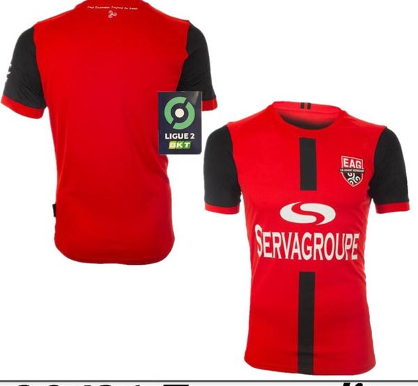 

ligue 2 20 21 ea guingamp soccer jerseys home shirt 2020 2021 ea guingamp b.pele rodelin gomis football shirts maillot de foot fans, Black;yellow