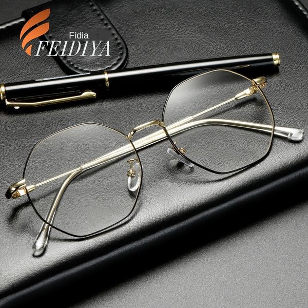 

new polygon metal frame fashion decorative plain korean myopia myopia glasses glasses frame 5918, Silver