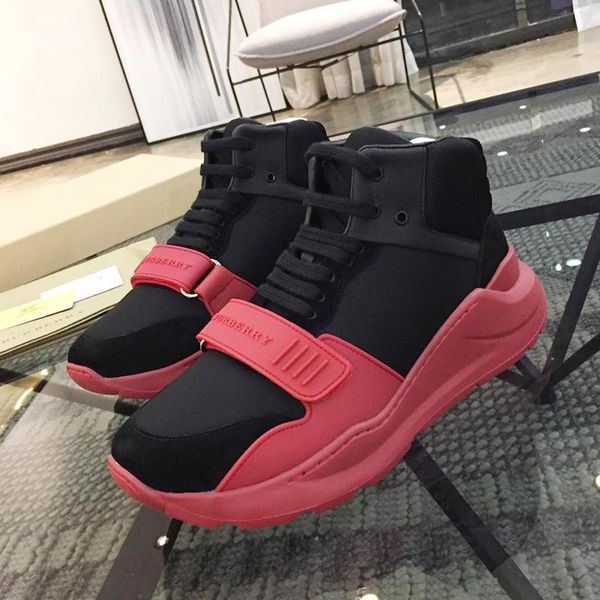 

fashion men 's boots herren sportschuhe vintage check cotton sneakers autumn and winter comfortable shoes high lace -up sports men, Black