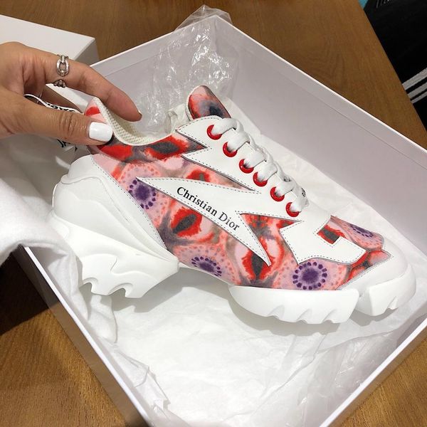 

new16 luxury ladies casual shoes trend personality sports shoes fashion thick bottom old shoes original box packaging fast delivery, Black