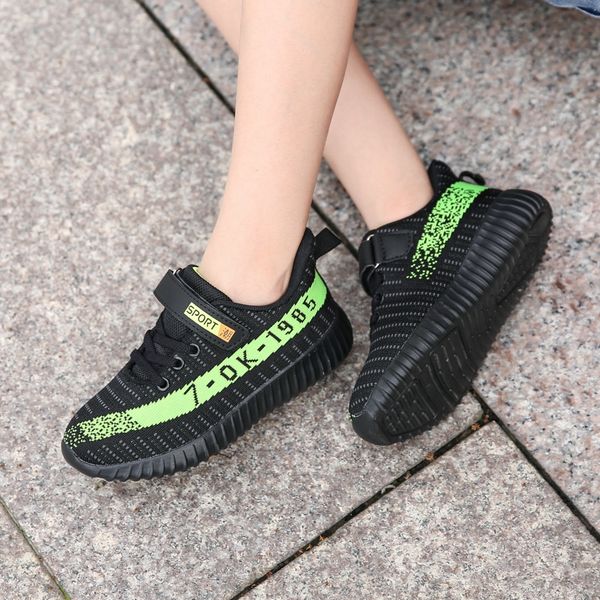 

ad7iy children's 2020 autumn new flying woven sneakers coconut sneakers sports sports shoes trendy versatile middle and large children, Black