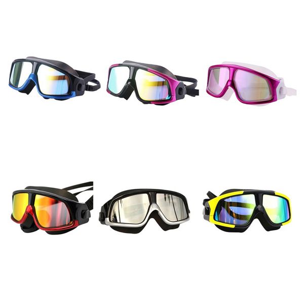 

goggles men women swimming comfortable silicone large frame swim glasses waterproof anti-fog uv protection mask
