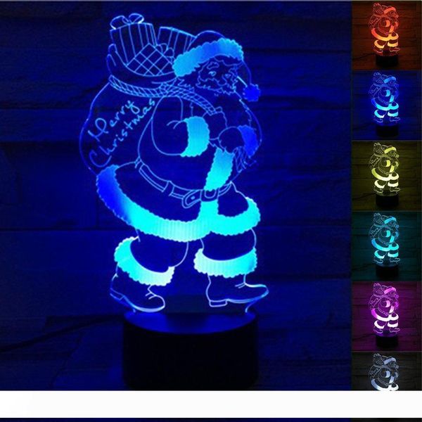 

santa claus snowsman christmas tree 3d lamp christams led night light color changing led touch switch light for christmas decoration kids