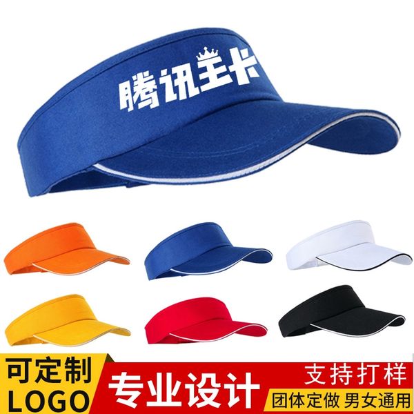 

empty summer men's and women's sports students' sunshade tourism volunteer activity hat hat advertising cap, Blue;gray