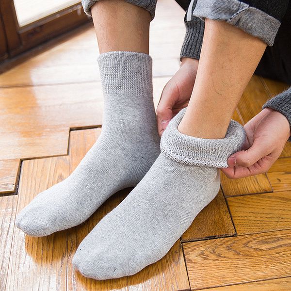 

thick socks thermal casual soft cotton sock gift cotton cashmere blended yarn socks fashion, Black