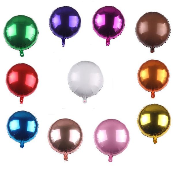 

2020 18inch Round Foil Metal Colorful Balloon Baby Shower Wedding Birthday Party Balloons Festive Party Layout Decoration Balloon