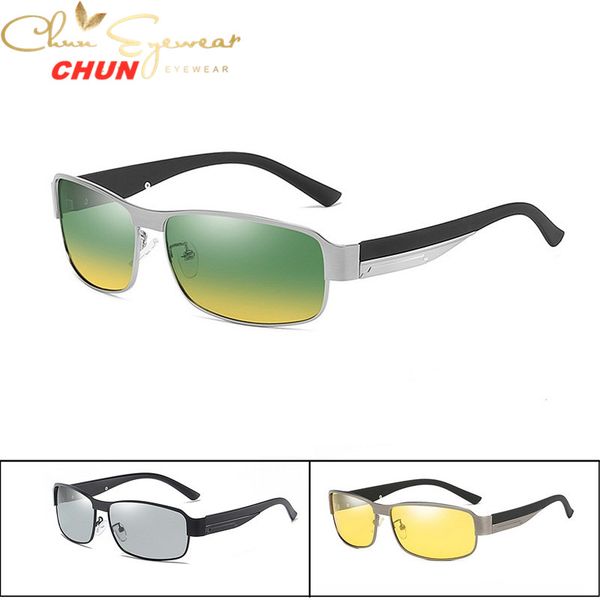 

pchromic polarized sunglasses men and women outdoor driving classic mirror sun glasses men,metal frame uv400 eyewear m343, White;black