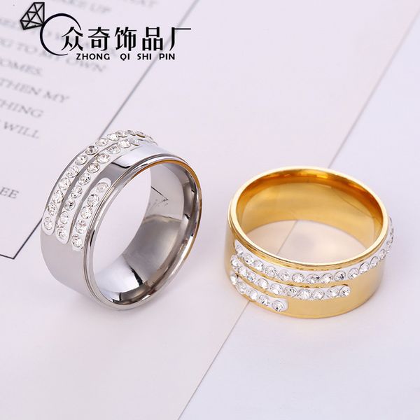 

выбор новые ювелирные изделия вырезаны три ряда грязи алмазной нержавеющей стали кольца, Silver