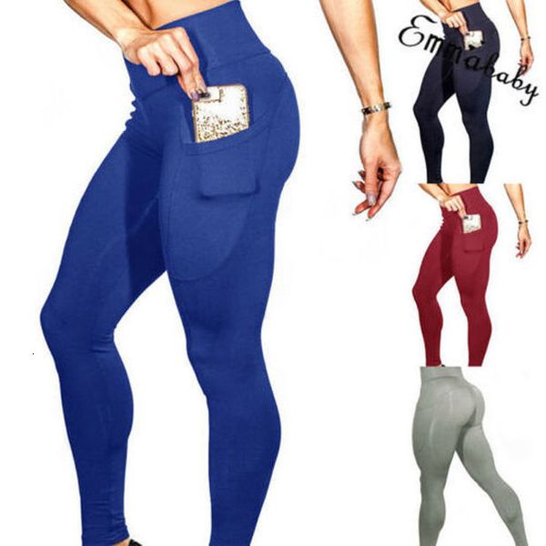 

2020 new style fashion womens push up leggings skinny solid leggings high waist with pocket, Black