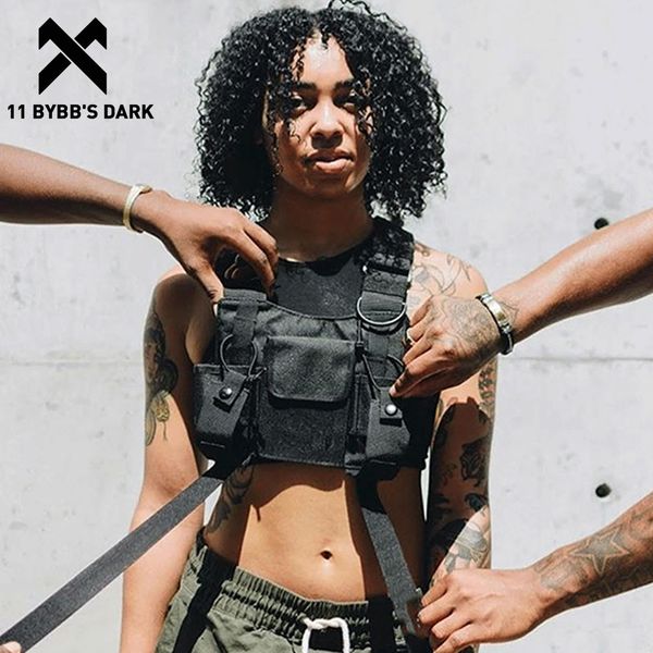 

11 bybb's dark 2020 hip hop streetwear men tactical shoulder bags chest rig bag male functional waist pack adjustable pockets mx200717