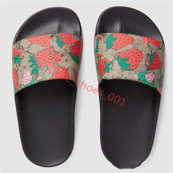 

2019 big size 35-48 strawberry red black rubber slide slippers green red white stripe fashion design men women hococal2020, Black;grey