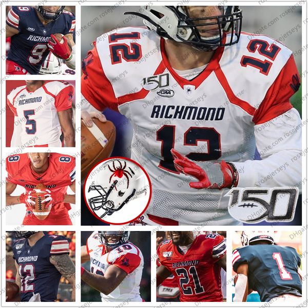 

custom 2020 richmond spiders football #5 keyston fuller 10 beau english 12 joe mancuso 15 isaac brown men youth kid jerseys 4xl, Black