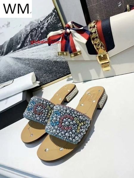 

новый пробурено жемчуг тапочки сандалии casual ручной walking теннис сандалии тапочки мулов слайды стринги, Black;green