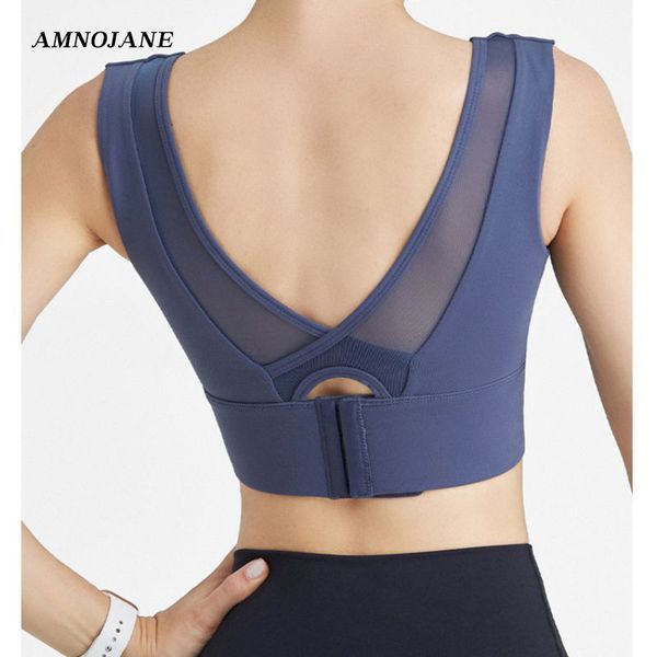 

sports bra wide shoulder strap high impact support tank women gym adjustable back sport bras yoga shirts push up crop, White;black