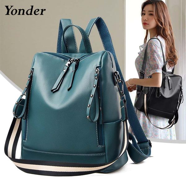 

large a4 notebook women's backpack leather college student backpack school bags for women teenage girls casual back pack female