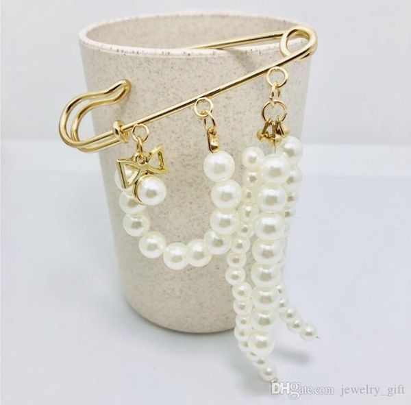 

2019 europe and the united states size pearl pin wholesale fashion personality creative jewelry ladies trend wild brooch brooch clothing, Gray