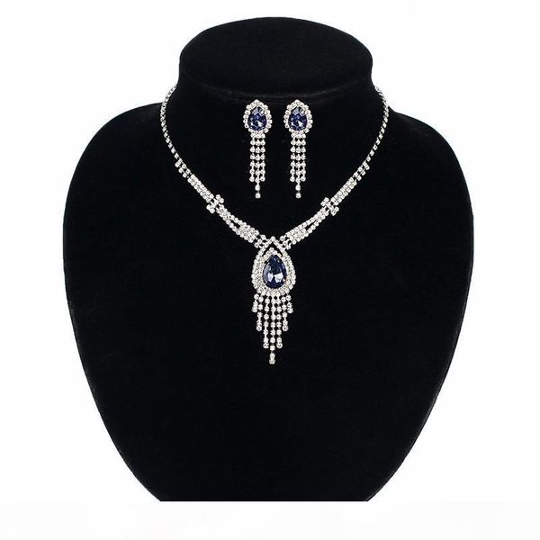 

i silver color heart crystal bridal jewelry sets necklace earrings wedding jewelry accessories christmas gift