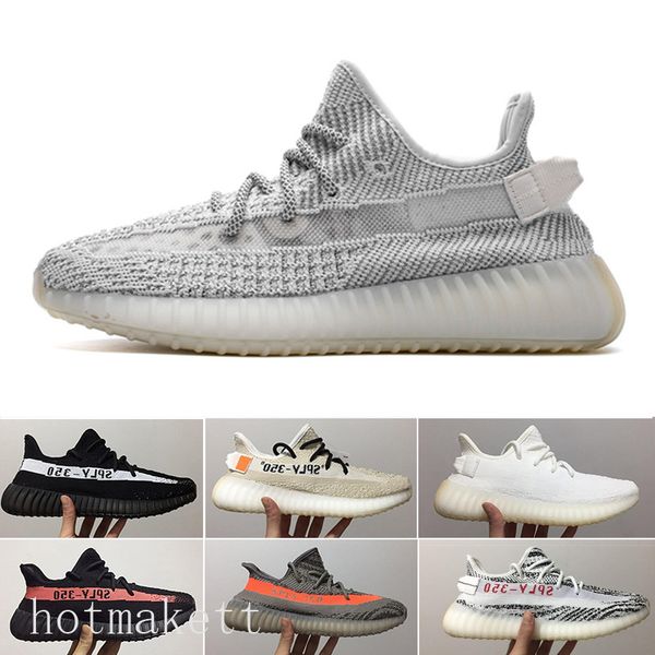 

2019 static shoes with box sesame butter v2 black white breds oreos running shoes sports sneakers size 36-48 g55-e