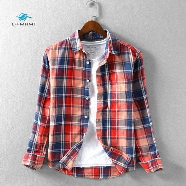 

men spring and autumn fashion brand china style vintage plaid cotton linen long sleeve shirt male casual loose shirts cloth, White;black