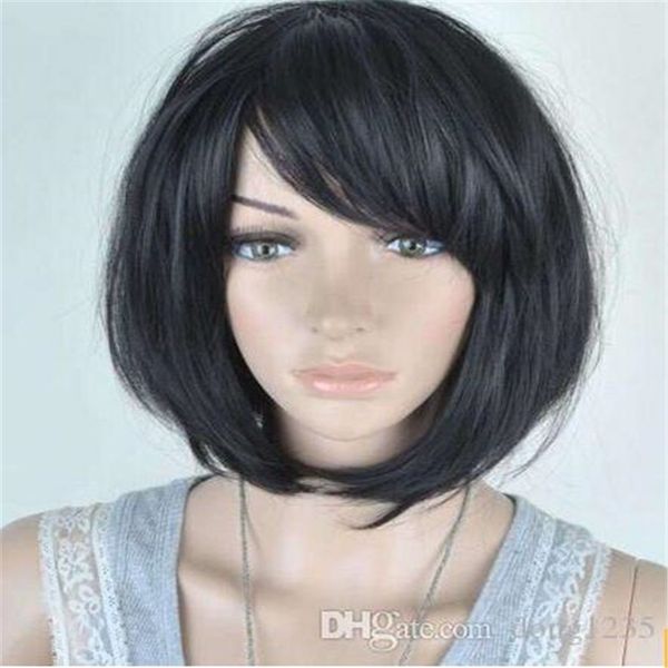 

new short wigs bobo style lovely girl's straight wigs for daily wea, Black