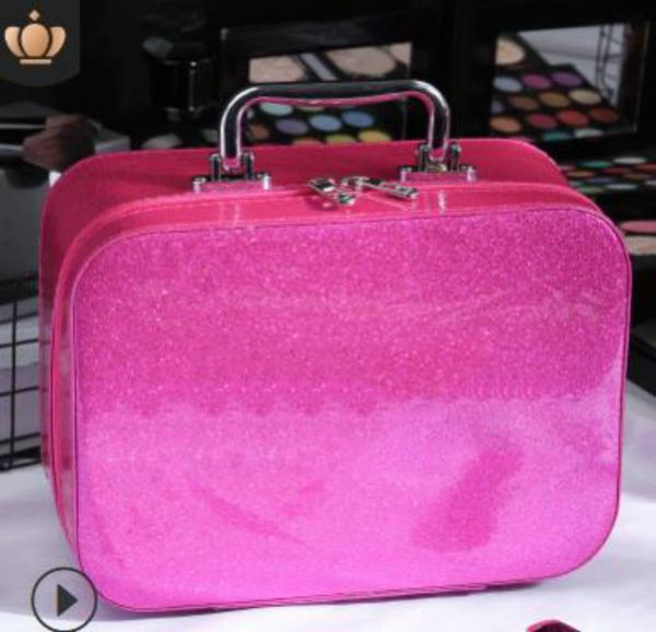 

star make up bag case new arrival shinning urban beauty capacity big solid zipper pu leather selling plain hand