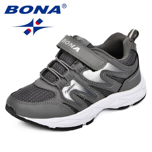 

bona new classics style children sneakers synthetic mesh boys casual shoes elastic band comfortable outsole girls leisure shoes, Black