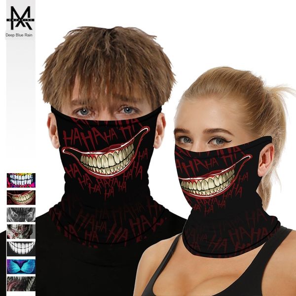 

clown digital bicycle magic bicycle printing multi-functional magic headscarf outdoor cycling sports mask dust-proof, Black