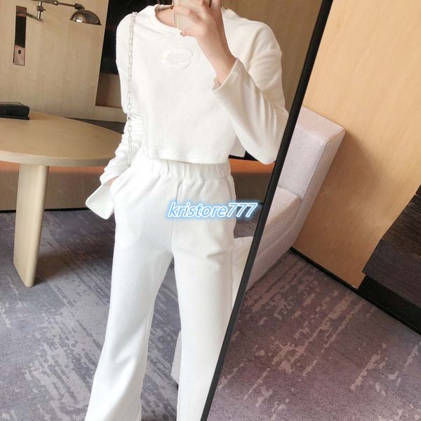 

2020 women's tracksuit sets vintage sweatshirt pullover+long pants trouser with letter girls jersey jogging outwear shirts activewear, White
