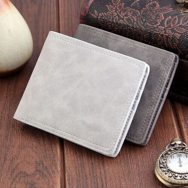 

2019 men's leather bifold id card holder purse wallet billfold handbag slim clutch drop shipping, Red;black