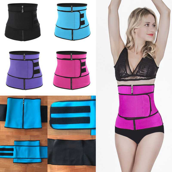 

girl body shapers waist trainer slimming belt waist trainer postpartum corset belt loss weight compression workout fitness tool, Black;gray