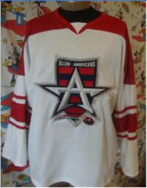 

custom men youth women vintage custom allen americans vintage hockey jersey size s-5xl, Black