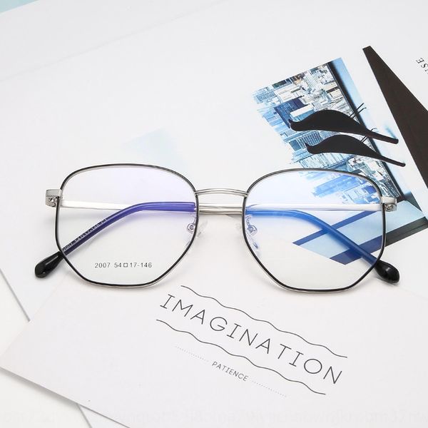 

2020 new irregular polygon titanium frame plain men's and women's comfortable personalized myopia glasses glasses frame, Silver