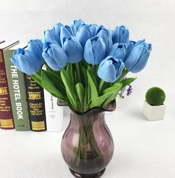 

mini tulip flower pu tulips artificial flowers wedding silk flower decorative bouquet home garden decor 16 colors dhf1197