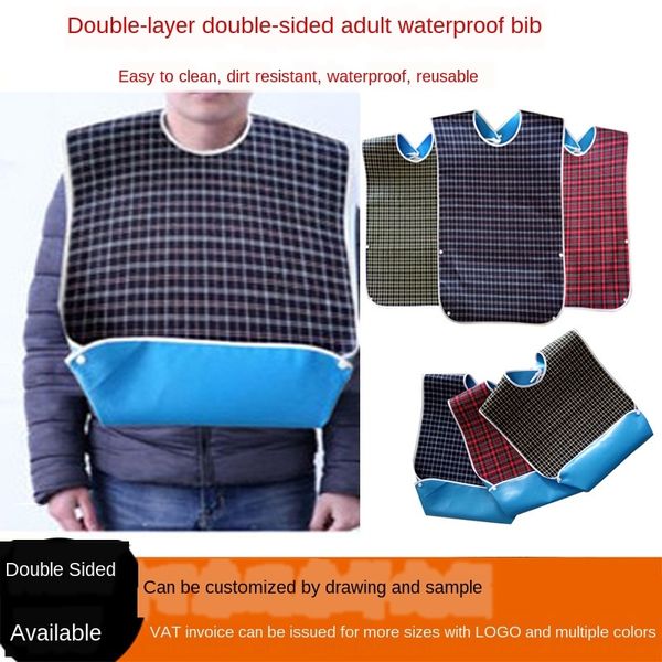 

printed super large waterproof dining bib saliva towel pocket dining bib for the elderly dirty and leak-proof saliva towel