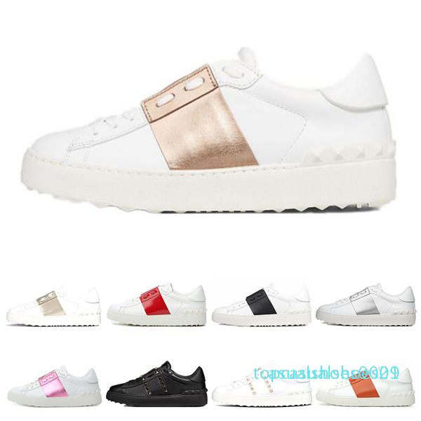 

new arrival designer shoes white black red fashion men women leather casual shoes open low sports sneakers size 35-46 at01