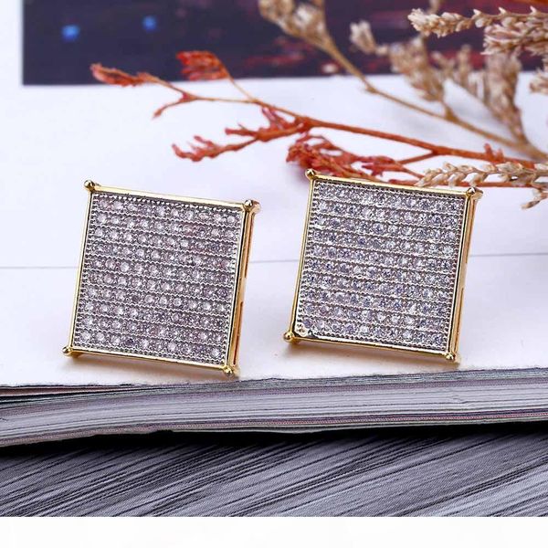 

r designer earrings hip hop jewelry mens luxury diamond stud earings gold pandora style charms men women fashion rapper wedding accesso, Golden