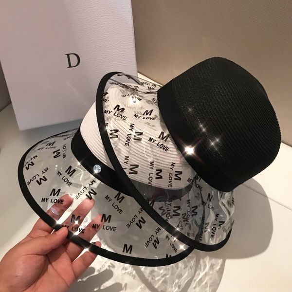 

transparent sun female summer korean seaside holiday beach sunscreen hat fashion personalized printing fashion sunscreen hat, Blue;gray