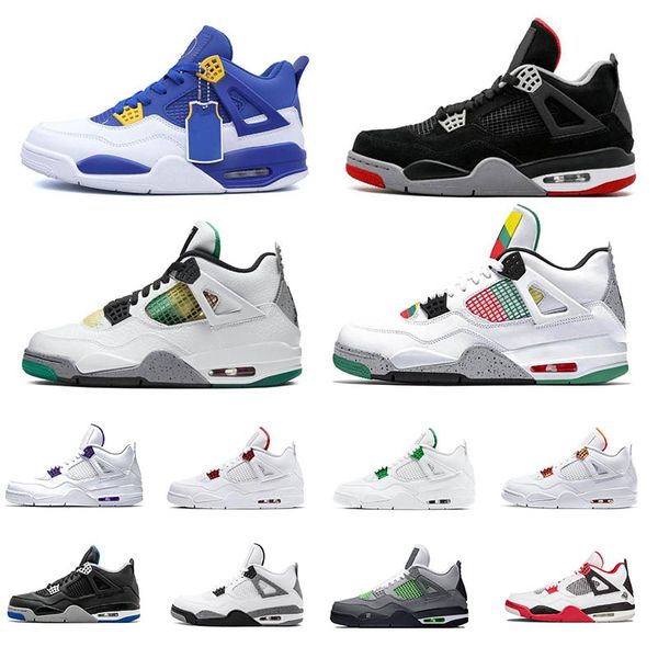 

4 4s men basketball shoes fire red orange green metallic court purple cactus jack curry encore neon pure money raptors sport sneakers