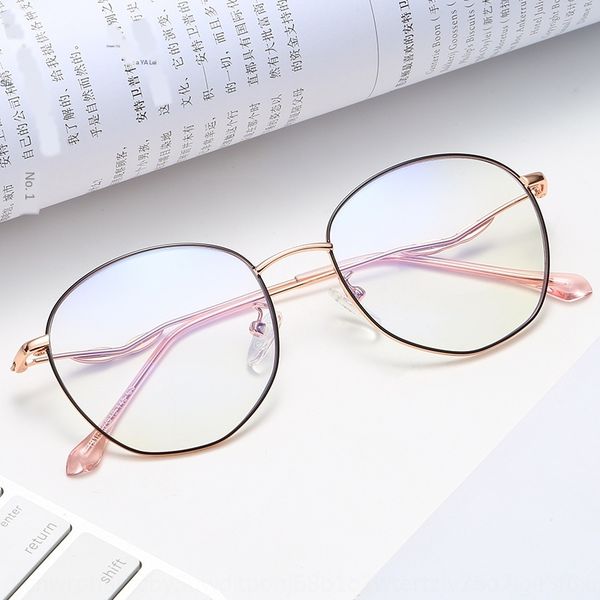 

fashion personalized metal irregular frame women's student anti-blue plain myopia myopia glasses glasses frame women, Silver