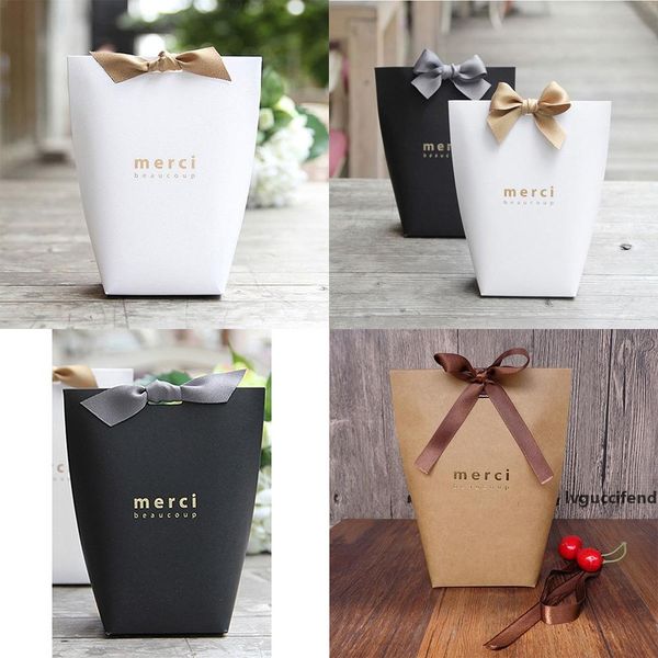 

gift boxes & bags 2018 new arrive birthday party favor bags 5pcs/set kraft paper gift box ribbon christmas wedding party bogs