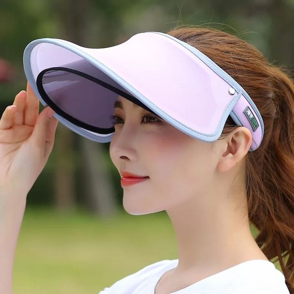 

2019 new summer empty sun women's sun-proof sun hat outdoor uv-proof face hat, Blue;gray