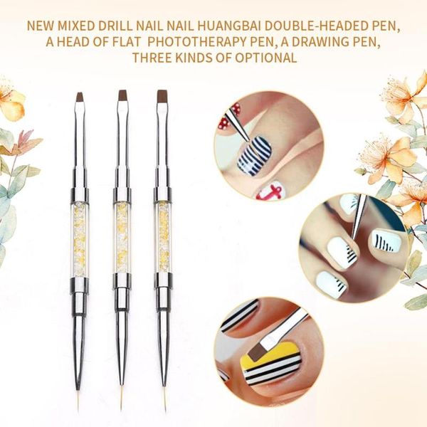

acrylic polish picker pen manicure dotting blooming double head gradient nail brushes mirror glitter handle