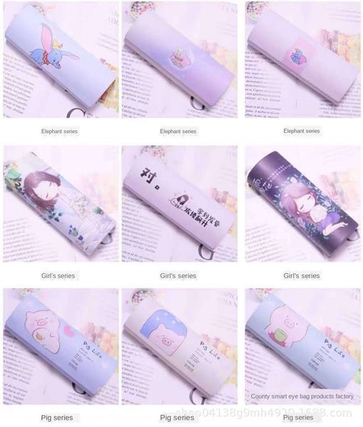 

cartoon handmade anti-pressure and anti-fall case case portable glasses box chinese style glasses box, Blue