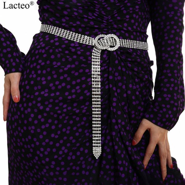 

lacteo silver rhinestone long waist belly chain for women statement 2019 fashion crystal waist chain female body jewelry t200508