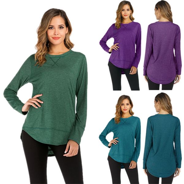 

patchwork ribbon women t shirt long sleeve o-neck t-shirt pullover solid color shirts blouse casual loose undershirt female clothing ins, White