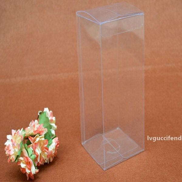 

50pcs/lot 4*4*h pvc transparent rectangle gift boxes wedding favor party candy box souvenir packaging crafts dispaly boxes