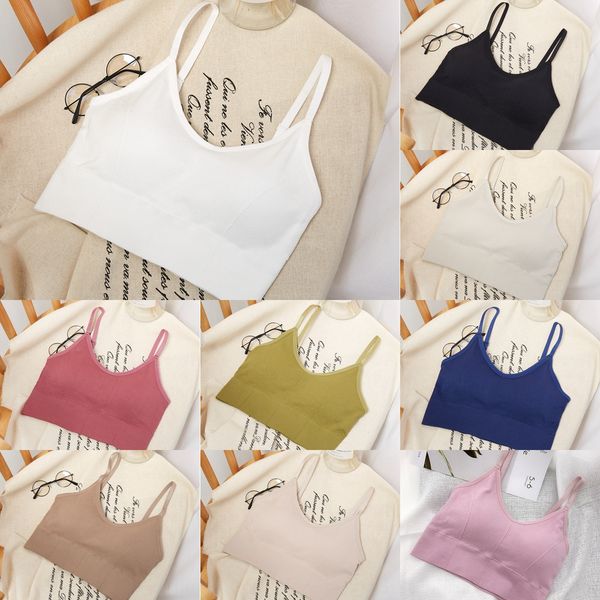 

l0se1 2020 new chest-wrapped adjustable camisole underwear bra sports vest for girls anti-exposure beauty back bra underwear threaded chest, Camo