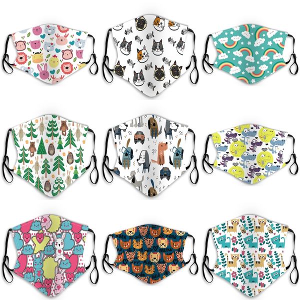 

fashion cotton face masks with breath valve pm2.5 mouth mask anti-dust reusable fabric mask with 2 filters inside mk#173