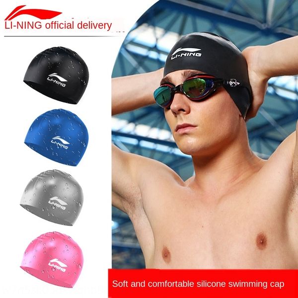 

li ning silicone men's and women's silicone waterproof swimming cap professional universal tasteless swimming cap 808 upgraded